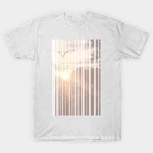 New white barcode Street with sunset T-Shirt